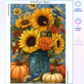 Autumn Sunflowers in Jar